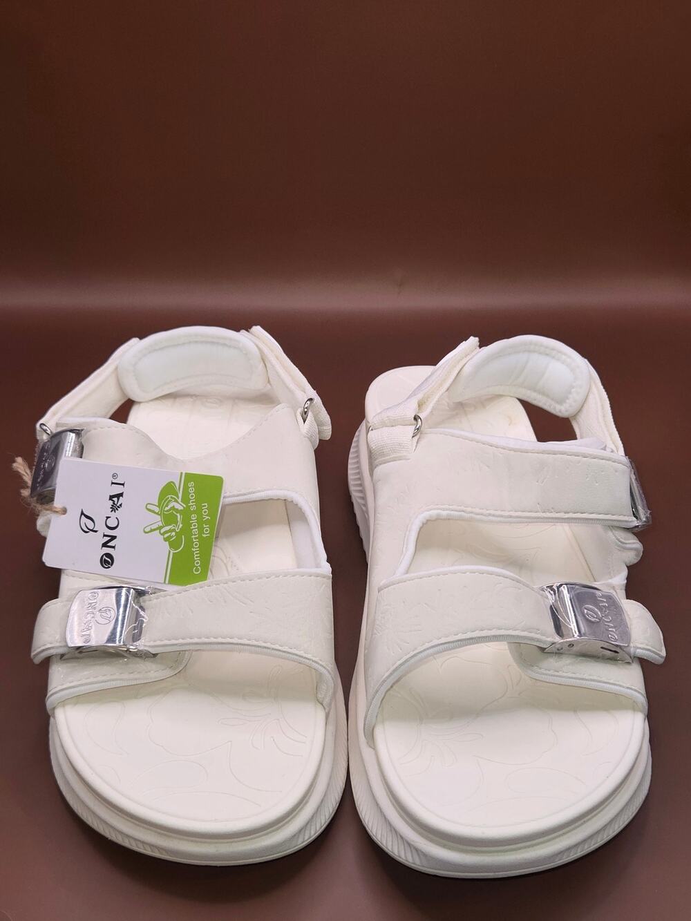 Women's Walking Sandals White US 12 EU 43 Adjustable Straps New in Box